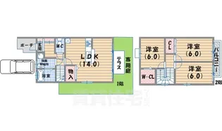 兵庫県西宮市段上町1丁目【テラスハウス】の間取り