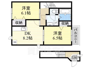 ドゥーソレールI【2階】の間取り