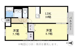 アウラガーデンA【1階】の間取り