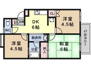 TWIN HILL松幸苑3号棟【2階】の間取り