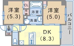 エステムプラザ神戸西4インフィニティ【8階】の間取り
