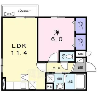 京都府京都市伏見区深草大亀谷万帖敷町【アパート】の間取り