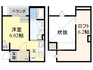 大阪府堺市堺区昭和通2丁【アパート】の間取り