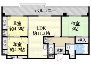大阪府泉大津市旭町【マンション】の間取り
