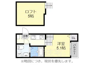 ハーモニーテラス川名町【2階】の間取り