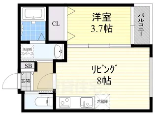 ハーモニーテラス旗屋【3階】の間取り