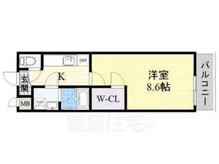 レフア弓削【1階】の間取り