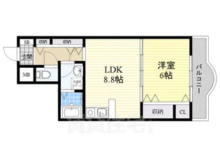 グランドムール杭瀬2【6階】の間取り