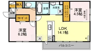 大阪府堺市北区百舌鳥陵南町3丁【アパート】の間取り