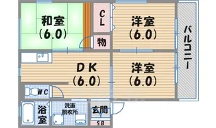 ビューハイツ5号棟【2階】の間取り