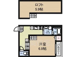 リブフラット藤江【1階】の間取り