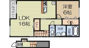 大阪府堺市西区草部【アパート】の間取り