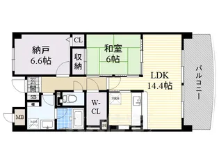エバーグレイス【2階】の間取り