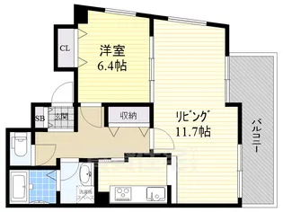 ラッフル千代田【5階】の間取り