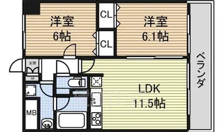 レジェンド K【8階】の間取り