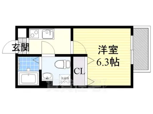 アズベル外新町(アズベルソトシンチョウ)【3階】の間取り