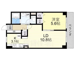 若草ハイツA棟【5階】の間取り