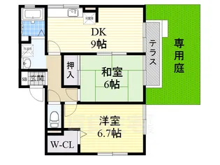 セジュール山城【1階】の間取り