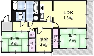 ラクラッシィ社ヶ丘【2階】の間取り