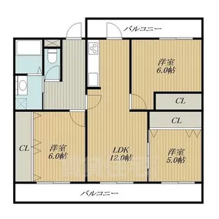 ディアコート貴船【1階】の間取り