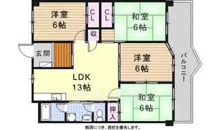 ハイムビーオール【1B号室】の間取り