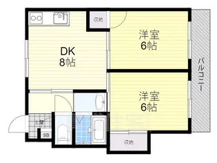 シャトラン香里園【2階】の間取り