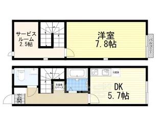 大阪府堺市堺区香ヶ丘町3丁【テラスハウス】の間取り