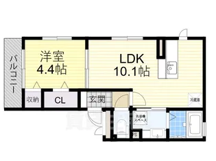 大阪府堺市堺区中三国ヶ丘町5丁【アパート】の間取り