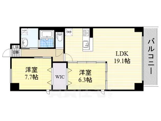 オルソパール伝馬【2階】の間取り