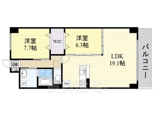 オルソパール伝馬【11階】の間取り