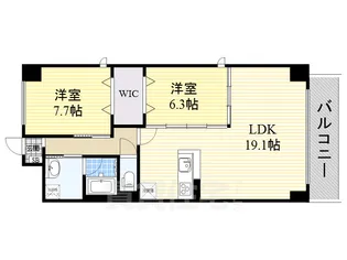 オルソパール伝馬【13階】の間取り