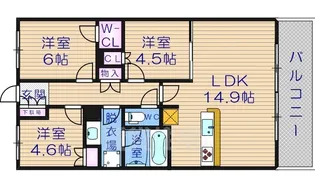 クレヴィア四天王寺前夕陽ケ丘【4階】の間取り