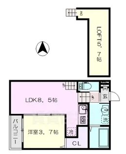 MONO Parks 東大曽根【205号室】の間取り