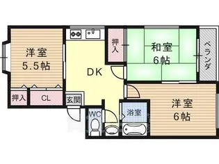 パークサンハイツ【201号室】の間取り