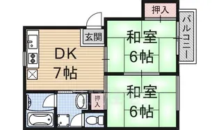 ジュネス瀬田【202号室】の間取り