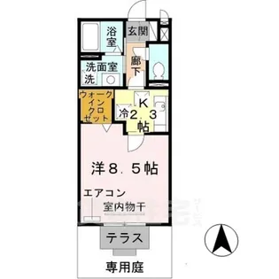 クレアコートB棟【1階】の間取り