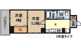 エグゼ新北野【7階】の間取り