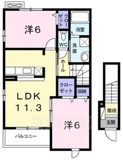 大阪府堺市南区野々井【アパート】の間取り