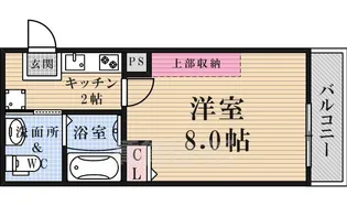 フラッティ花園ミンク【1階】の間取り