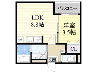 フェリーチェ 神崎川【2階】の間取り