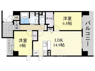 クレスティークAYA【13階】の間取り