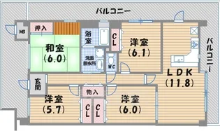 白鷹夙川マンション【2階】の間取り