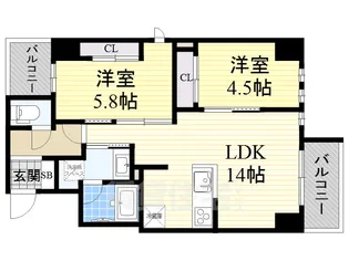 Ouest Riviere【2階】の間取り