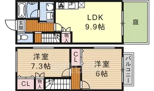 アプトIRIBA【1階】の間取り