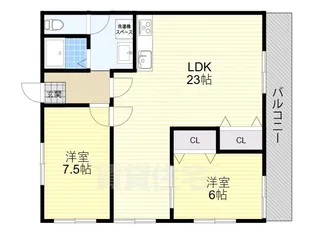 レオハイム木屋【5階】の間取り
