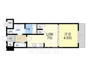 1LDKの間取り画像