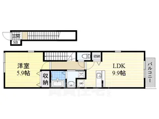 クレメント花塚【1階】の間取り