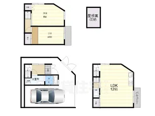 大阪府東大阪市北石切町【一戸建】の間取り