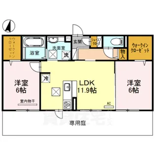 リート623 W(ウェスト)【1階】の間取り