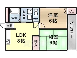 2LDKの間取り画像